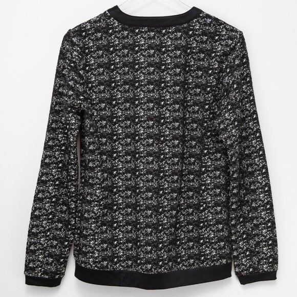 Daily Sports Jill Jacket Zip Front Golf Textured Jersey Black White Size Medium - Picture 2 of 6